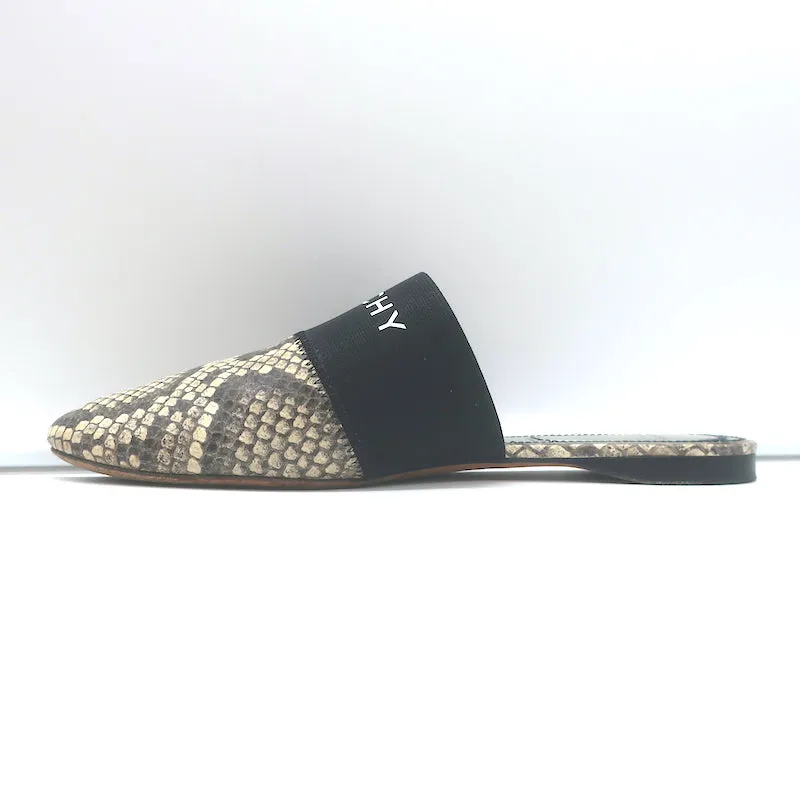 Givenchy Bedford Mules plates en cuir gris à motif python taille 38
