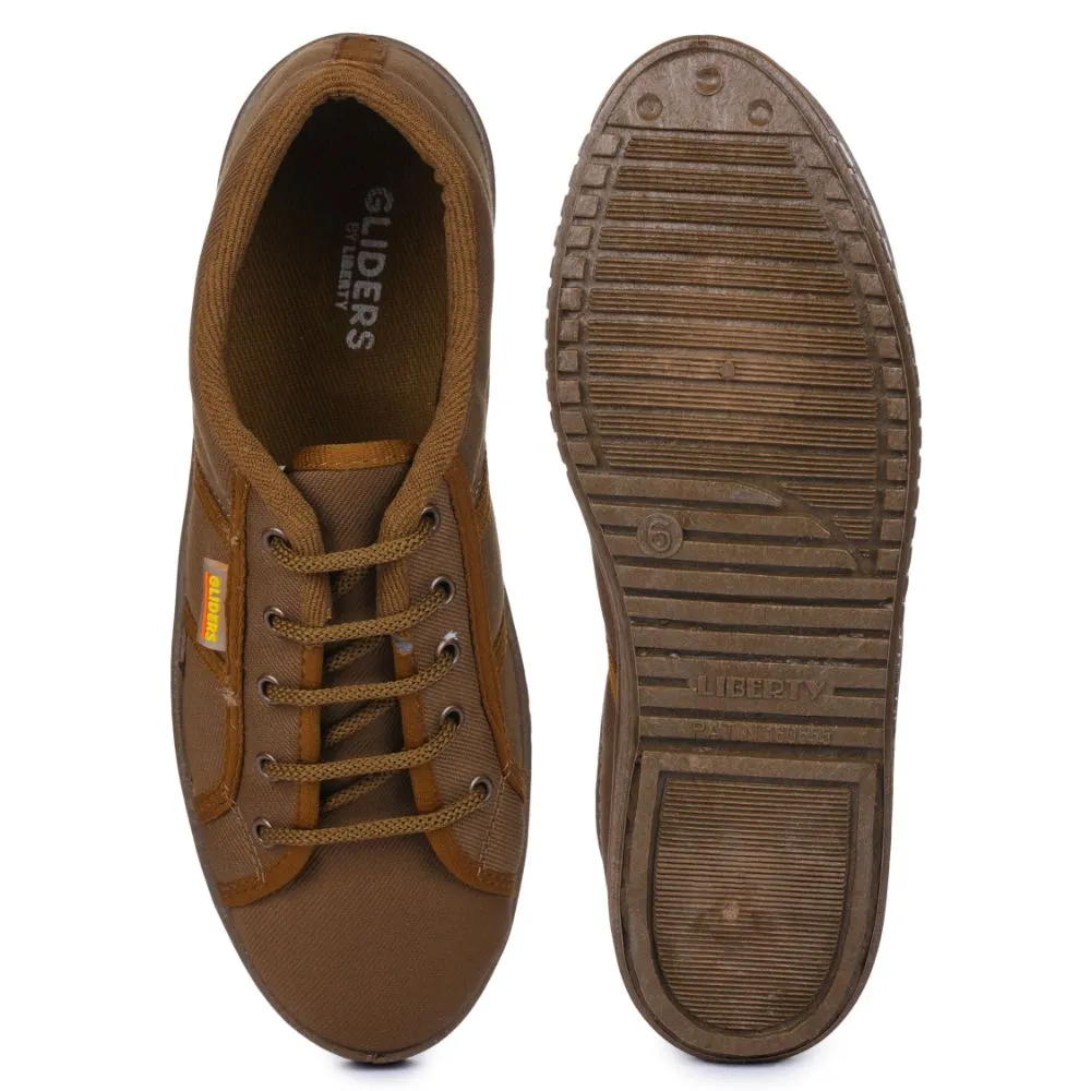 Chaussures décontractées à lacets beige Gliders pour hommes JUMPER-E par Liberty