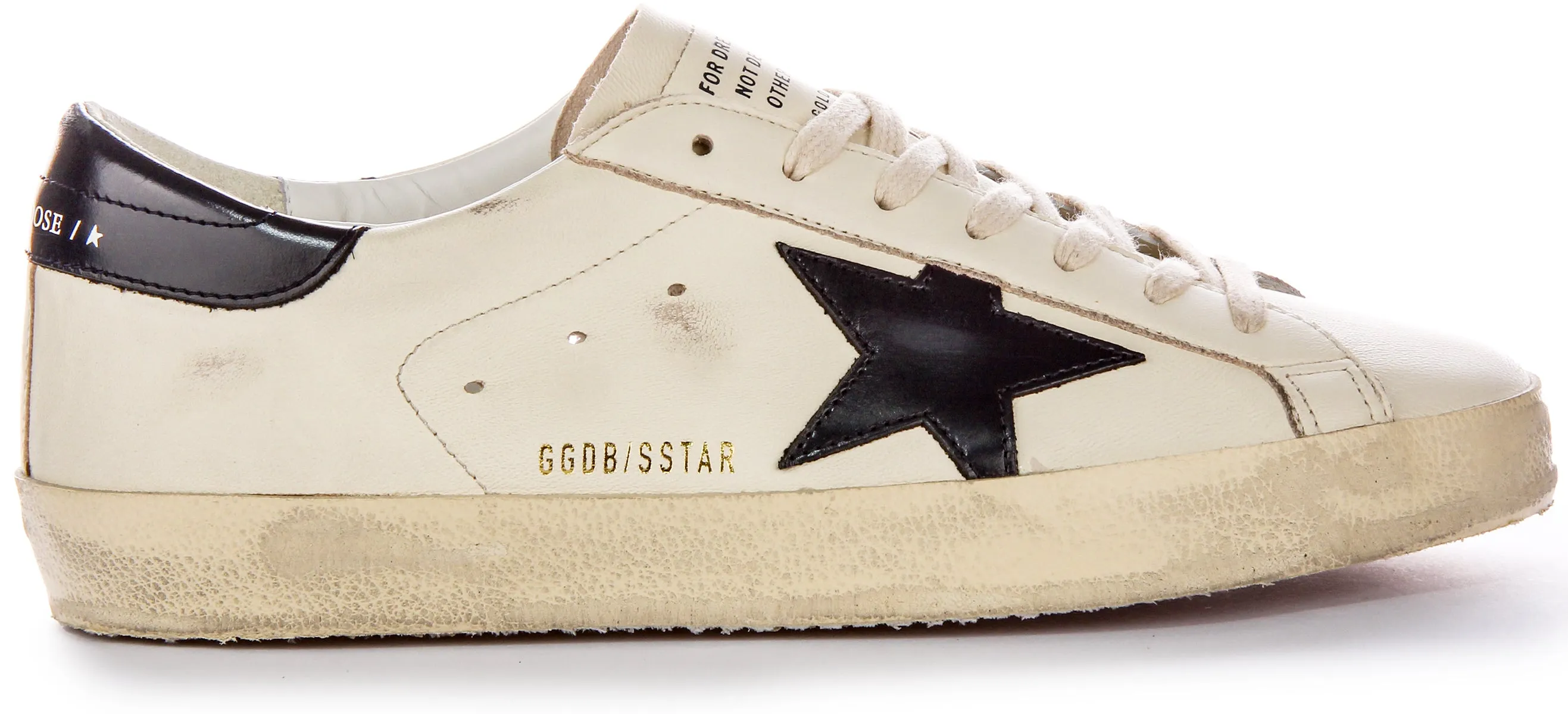 Golden Goose Super Star en blanc lavé et noir pour chaussures homme Golden Goose