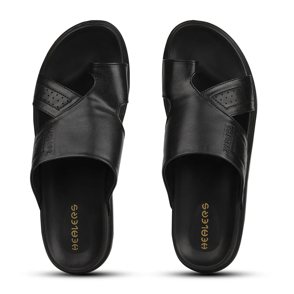 Chaussons Décontractés Noirs Healers Pour Hommes LEEKS-10 Par Liberty