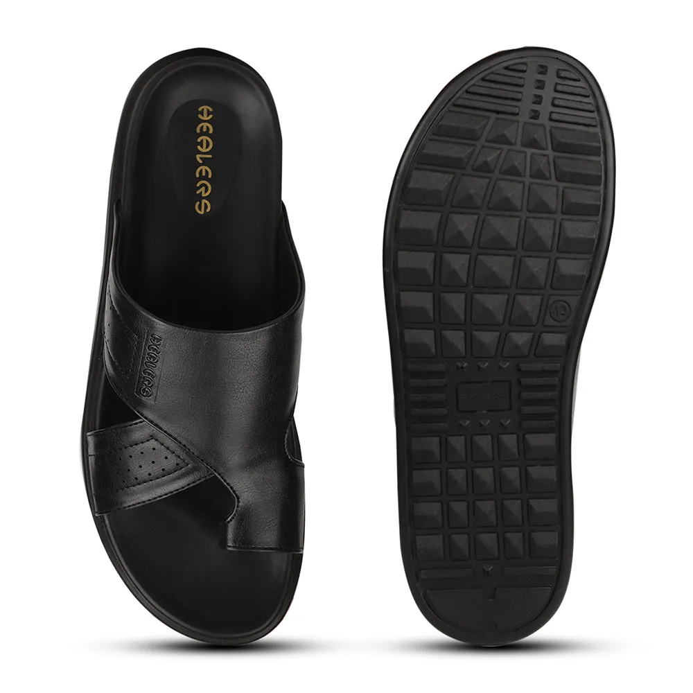Chaussons Décontractés Noirs Healers Pour Hommes LEEKS-10 Par Liberty