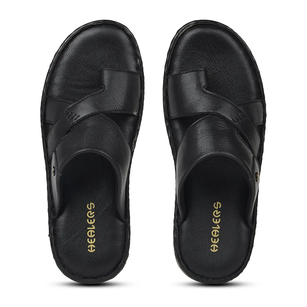 Chaussons Décontractés Noirs Healers Pour Hommes AOL-10 Par Liberty