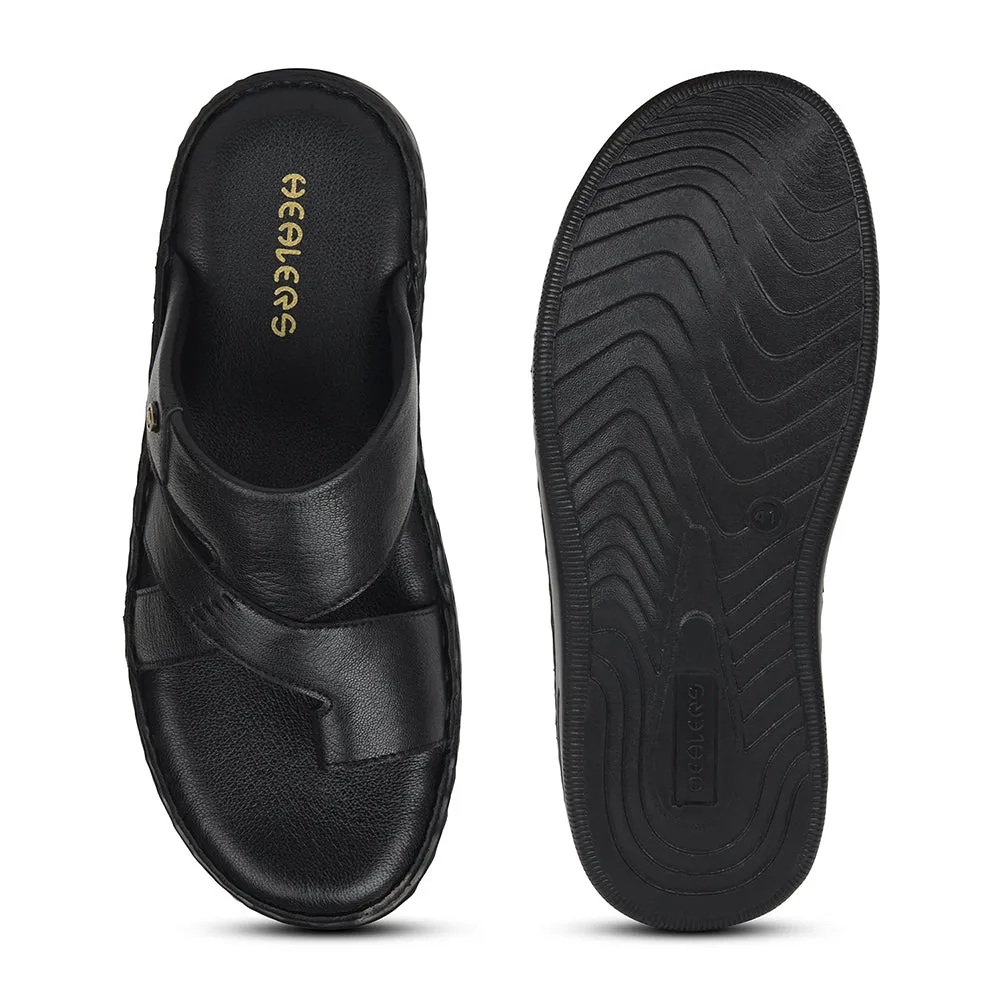 Chaussons Décontractés Noirs Healers Pour Hommes AOL-10 Par Liberty