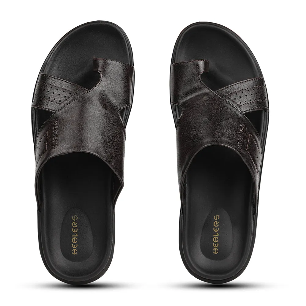 Chaussons décontractés marron Healers pour hommes LEEKS-10 par Liberty