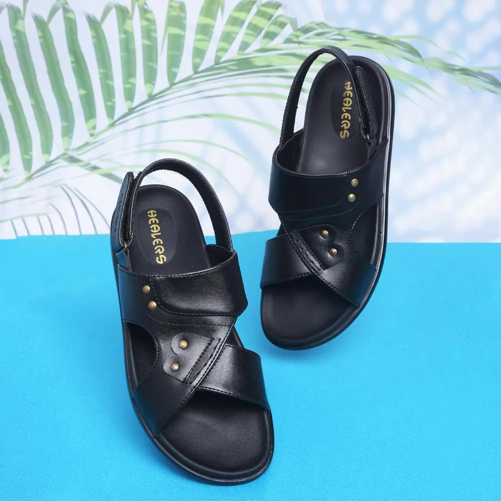 Sandales décontractées noires Healers pour hommes DANVER-E par Liberty