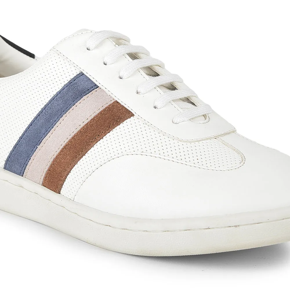 Baskets décontractées blanches à lacets pour hommes SYN-45 par Liberty