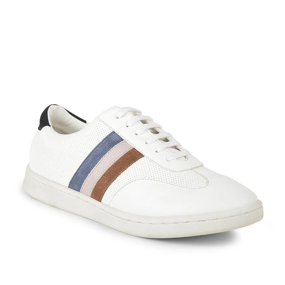 Baskets décontractées blanches à lacets pour hommes SYN-45 par Liberty