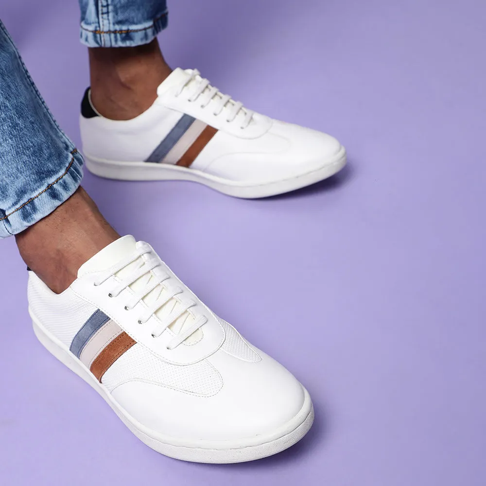 Baskets décontractées blanches à lacets pour hommes SYN-45 par Liberty