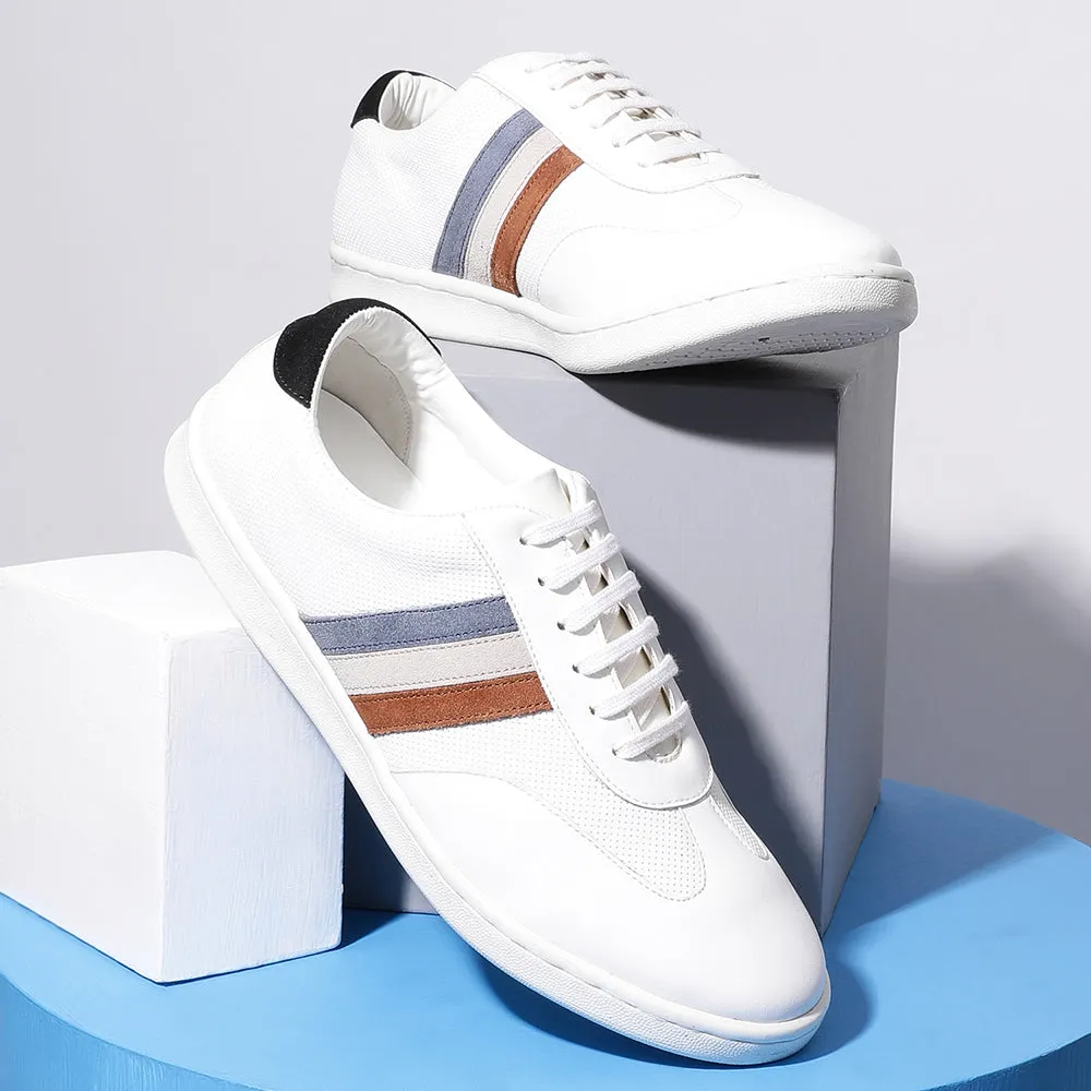Baskets décontractées blanches à lacets pour hommes SYN-45 par Liberty