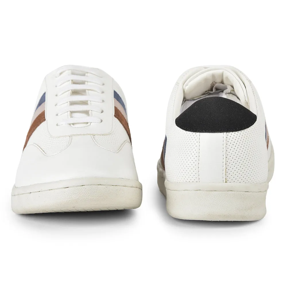 Baskets décontractées blanches à lacets pour hommes SYN-45 par Liberty