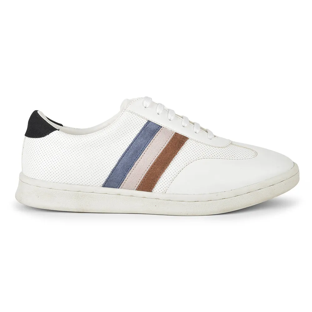 Baskets décontractées blanches à lacets pour hommes SYN-45 par Liberty
