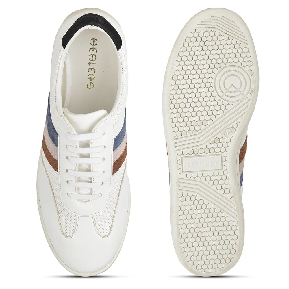 Baskets décontractées blanches à lacets pour hommes SYN-45 par Liberty