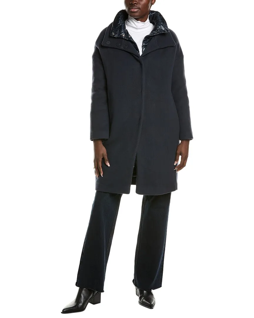 Manteau doublé en laine et duvet 2-en-1 Herno