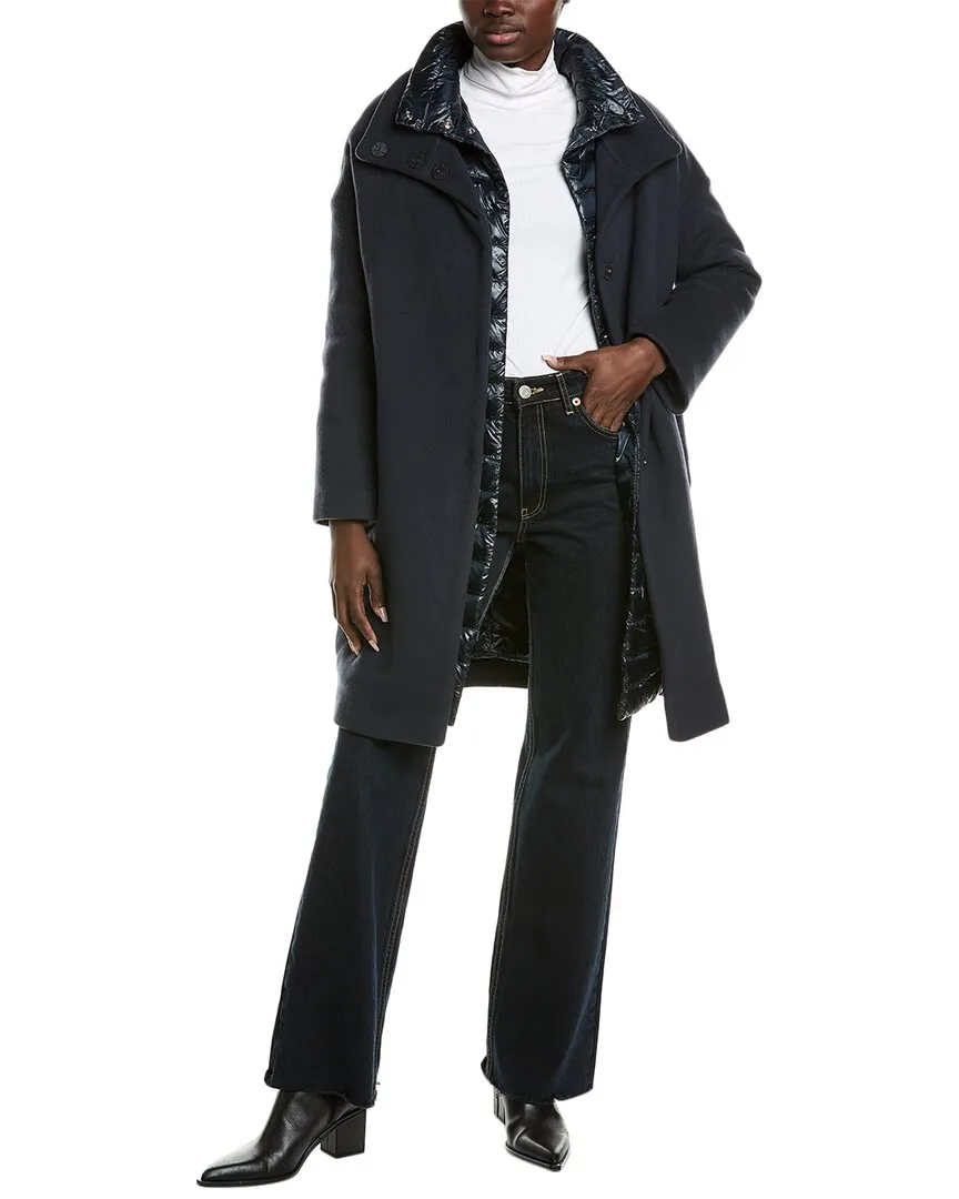 Manteau doublé en laine et duvet 2-en-1 Herno