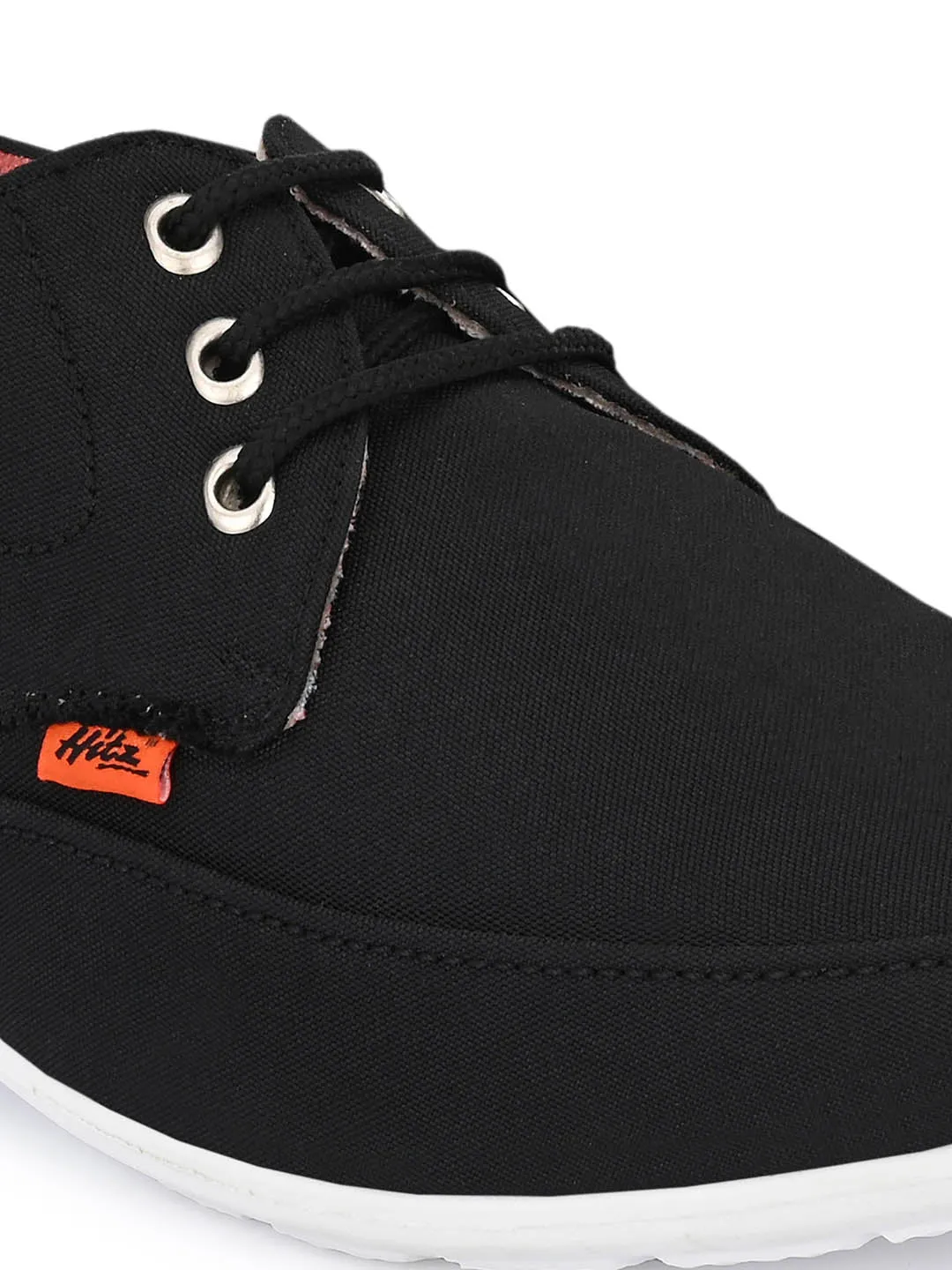 Chaussures décontractées confortables à lacets en tissu noir pour hommes Hitz
