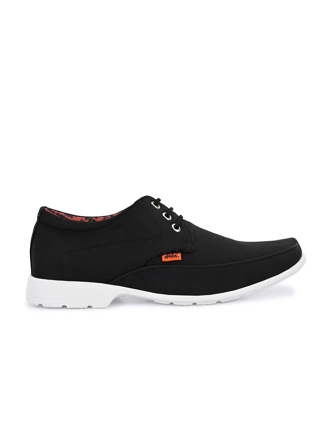 Chaussures décontractées confortables à lacets en tissu noir pour hommes Hitz
