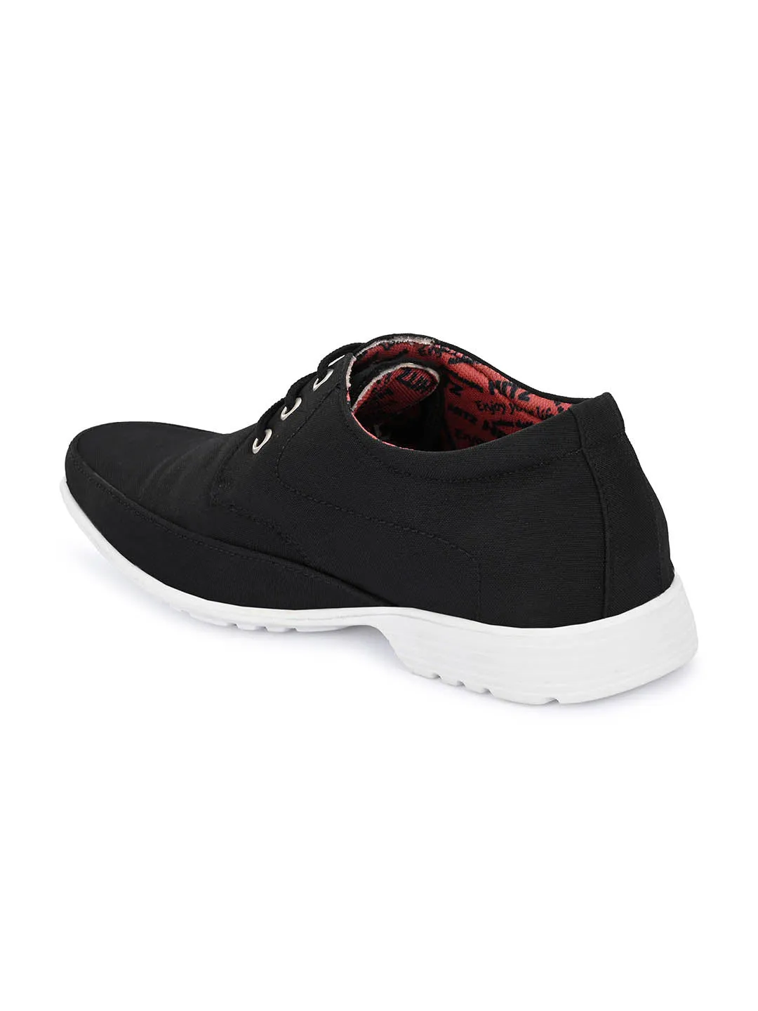 Chaussures décontractées confortables à lacets en tissu noir pour hommes Hitz