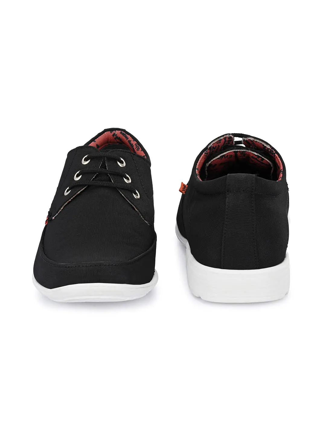 Chaussures décontractées confortables à lacets en tissu noir pour hommes Hitz