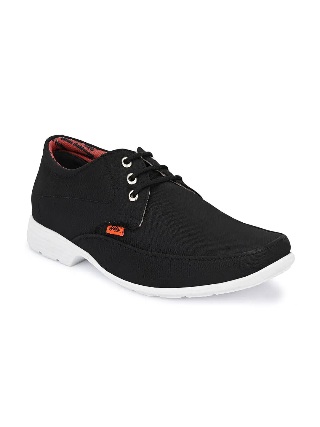 Chaussures décontractées confortables à lacets en tissu noir pour hommes Hitz