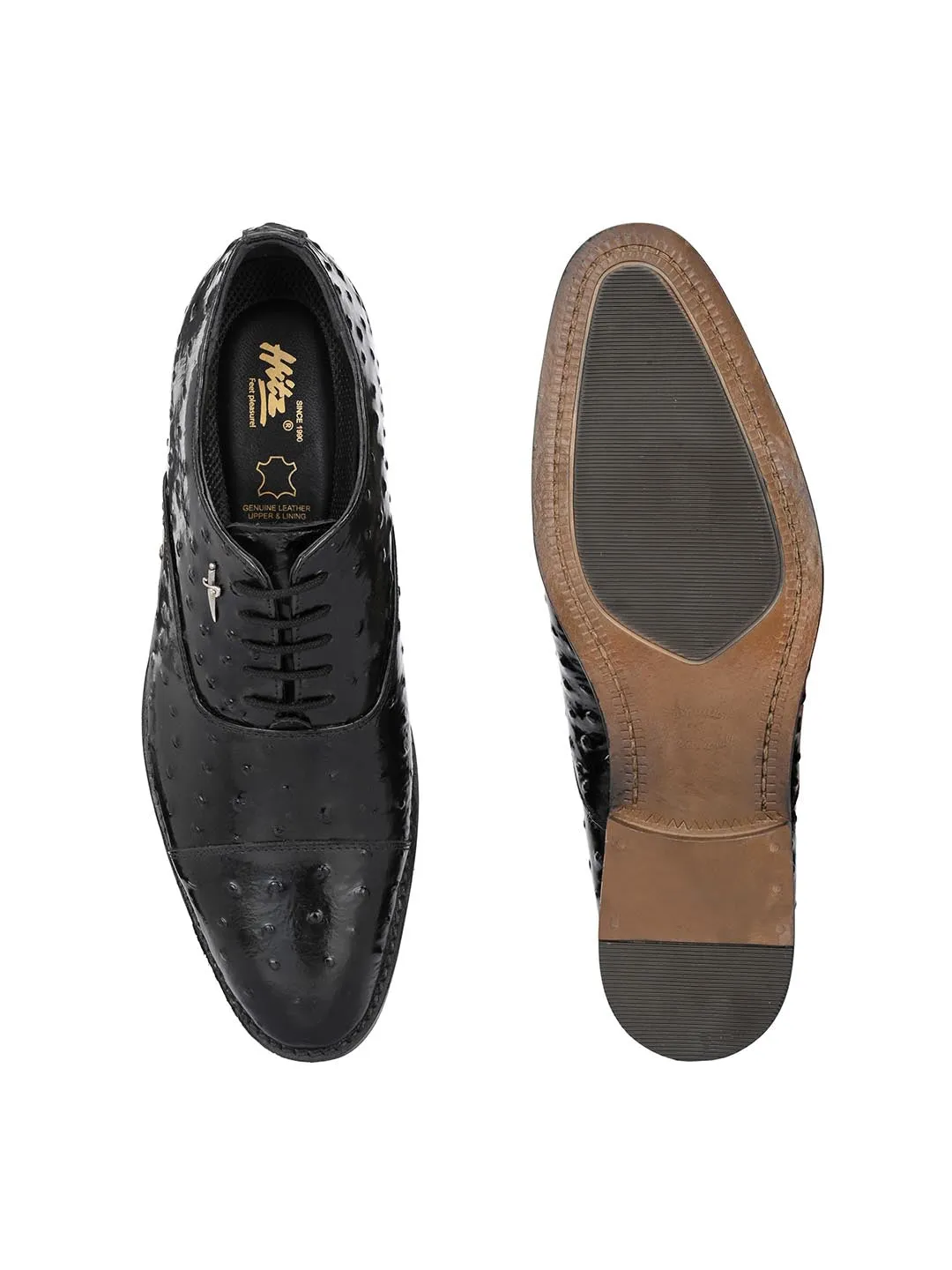 Chaussures Derby en Cuir Noir pour Homme Hitz pour Soirée
