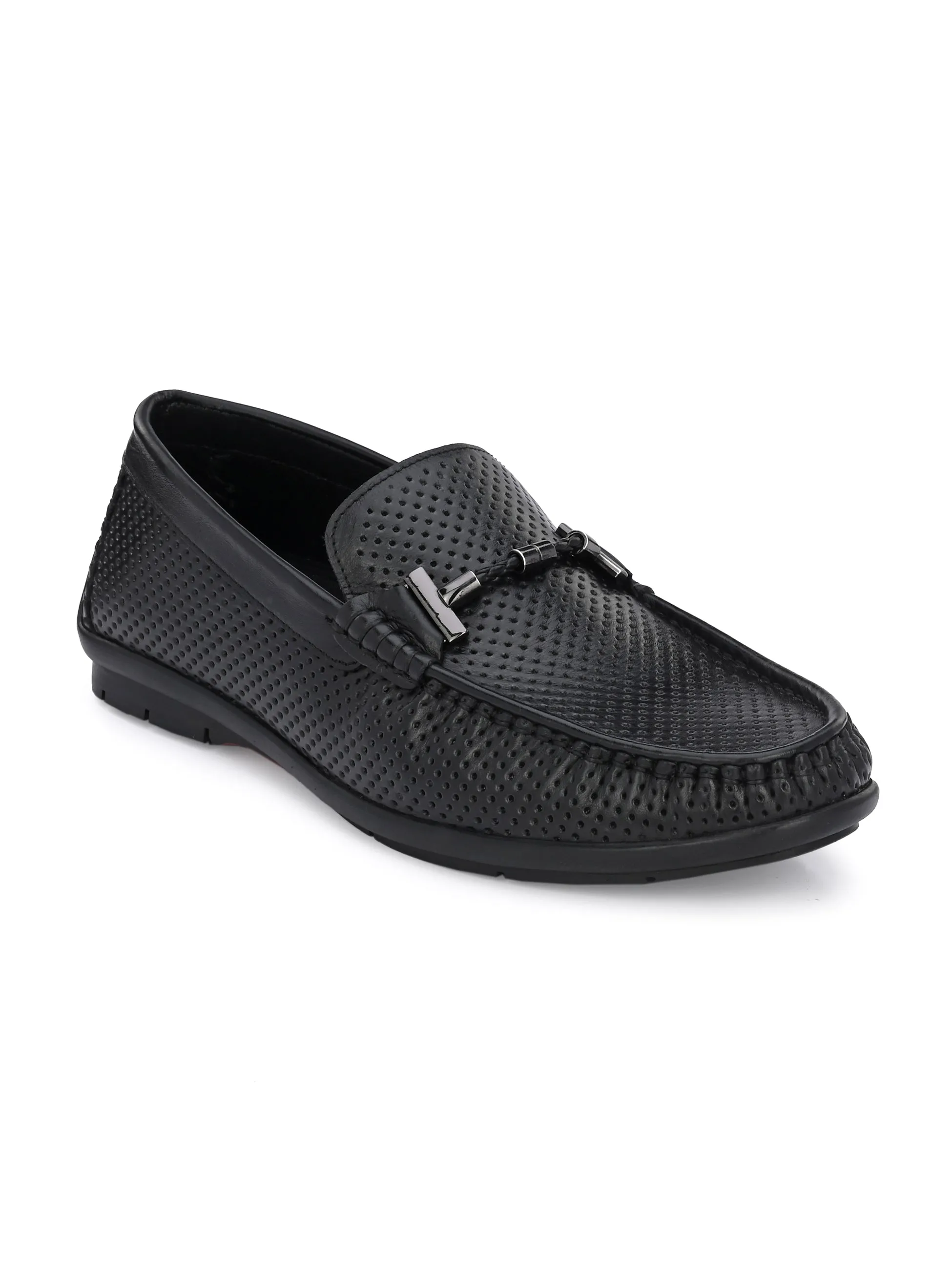 Mocassins en cuir noir pour hommes Hitz