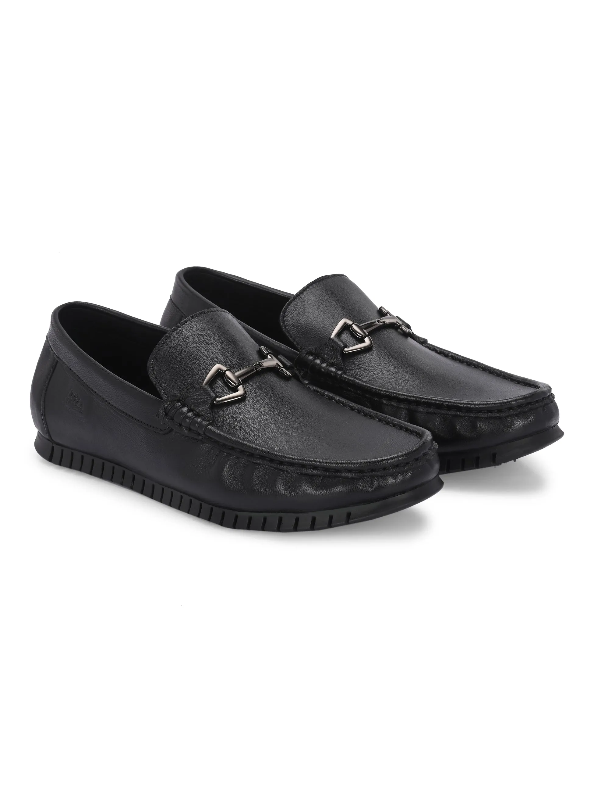 Chaussures Hitz pour Homme en Cuir Noir à Enfiler Mocassins Confortables