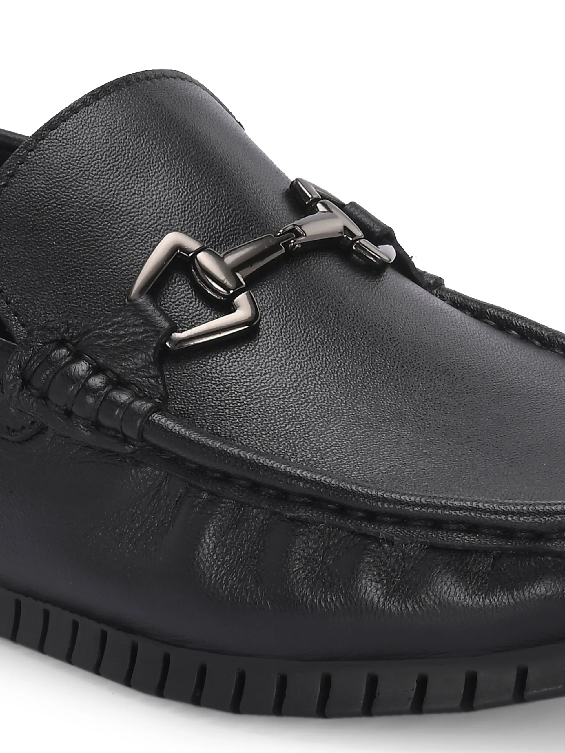 Chaussures Hitz pour Homme en Cuir Noir à Enfiler Mocassins Confortables