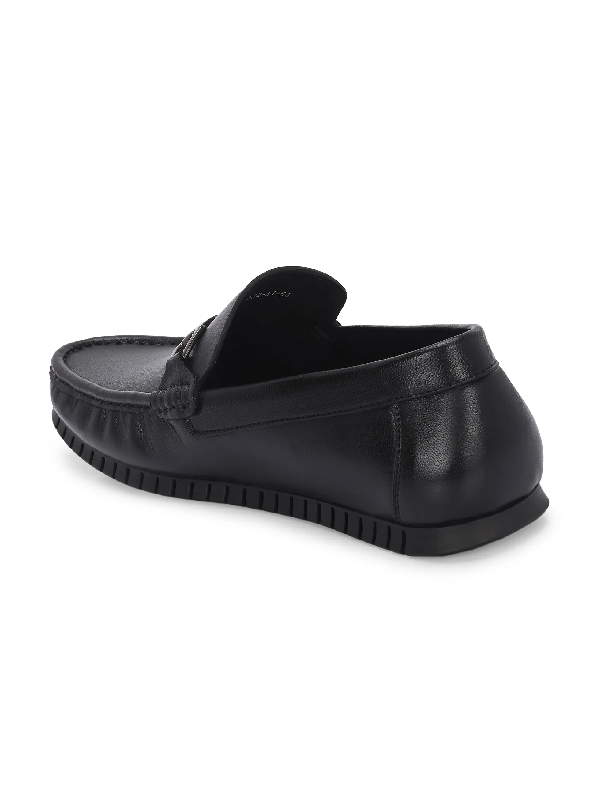 Chaussures Hitz pour Homme en Cuir Noir à Enfiler Mocassins Confortables