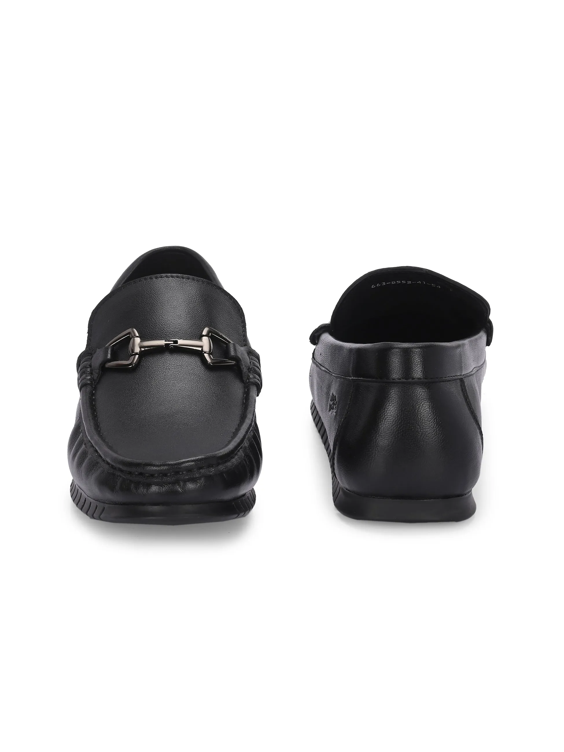 Chaussures Hitz pour Homme en Cuir Noir à Enfiler Mocassins Confortables