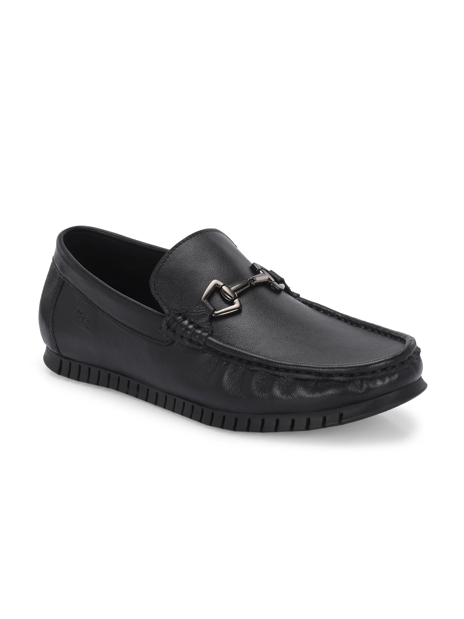 Chaussures Hitz pour Homme en Cuir Noir à Enfiler Mocassins Confortables
