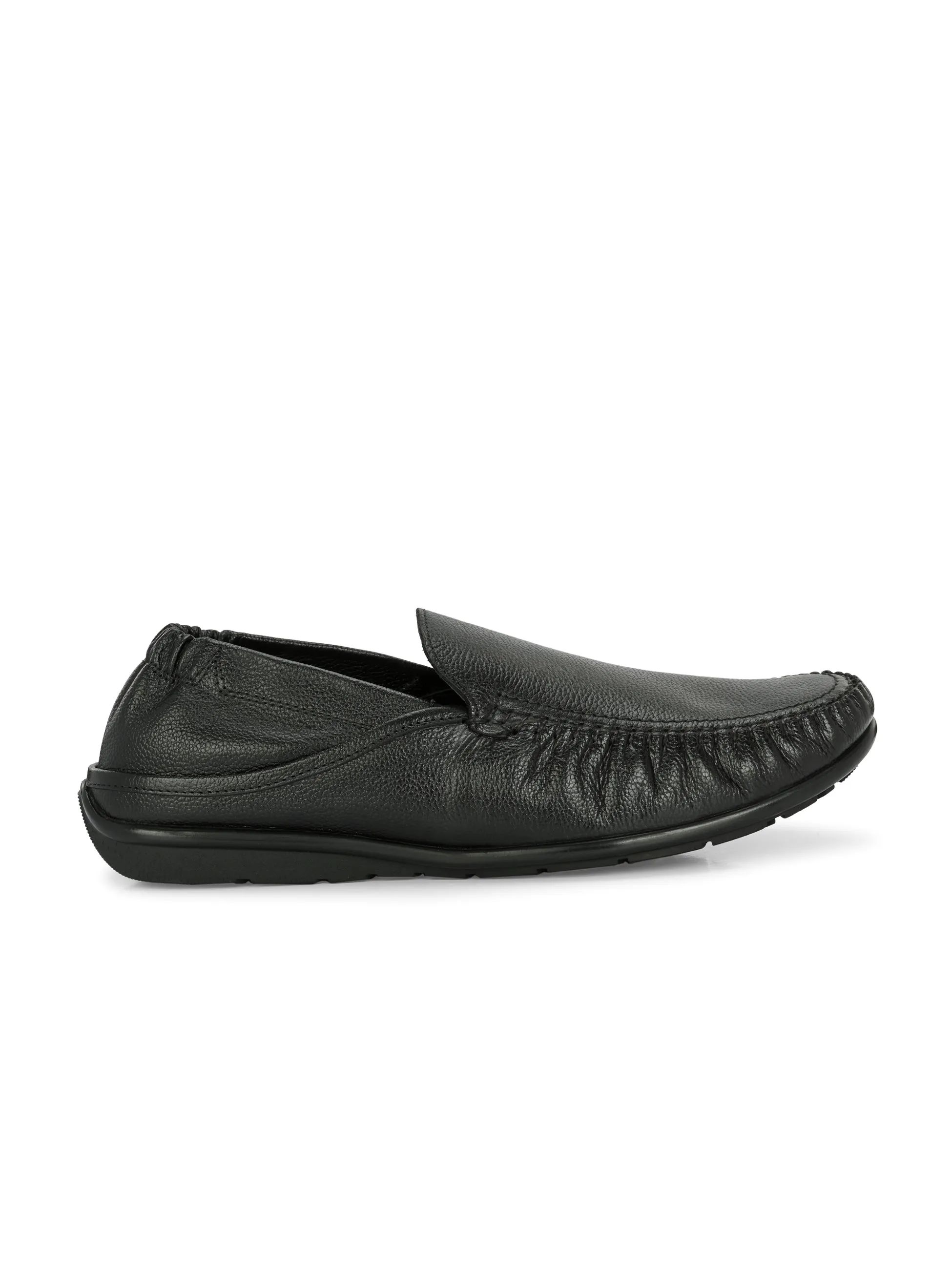 Chaussures Hitz pour Homme en Cuir Noir à Enfiler Mocassins Confortables
