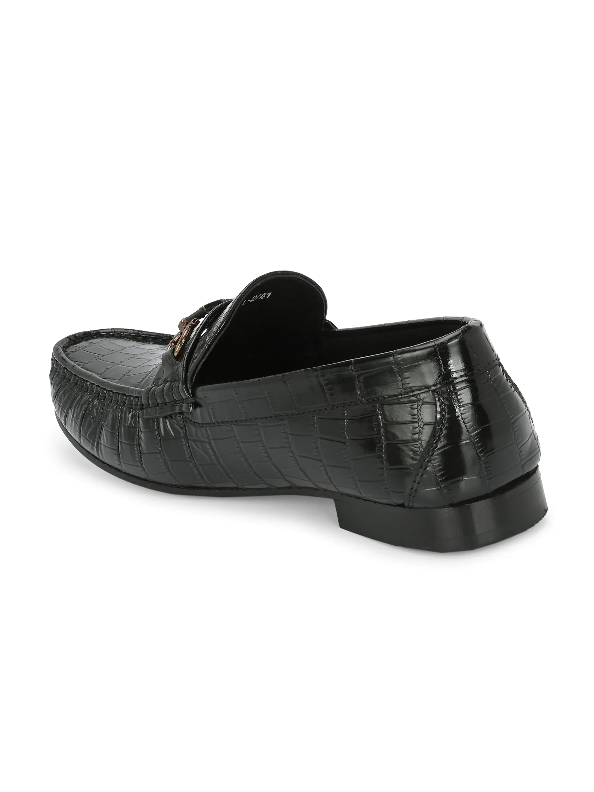 Mocassins Hitz pour Homme en Cuir Noir à Enfiler, Confortables pour Soirée