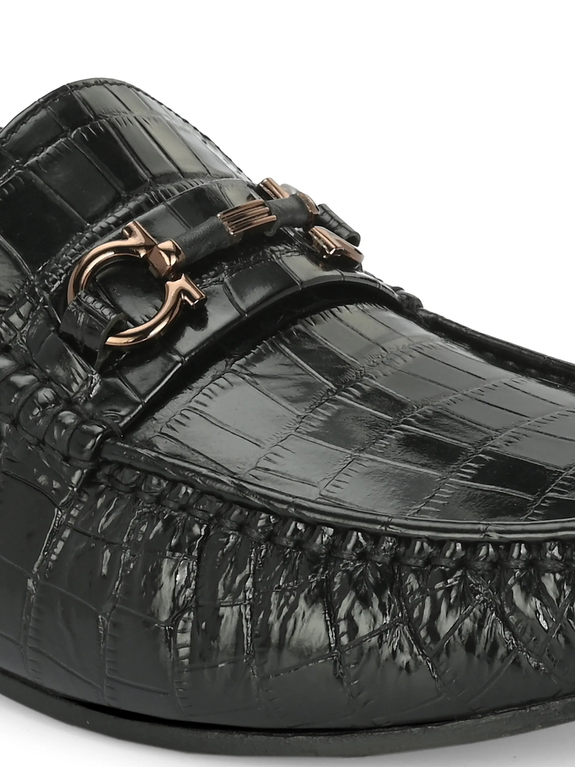 Mocassins Hitz pour Homme en Cuir Noir à Enfiler, Confortables pour Soirée