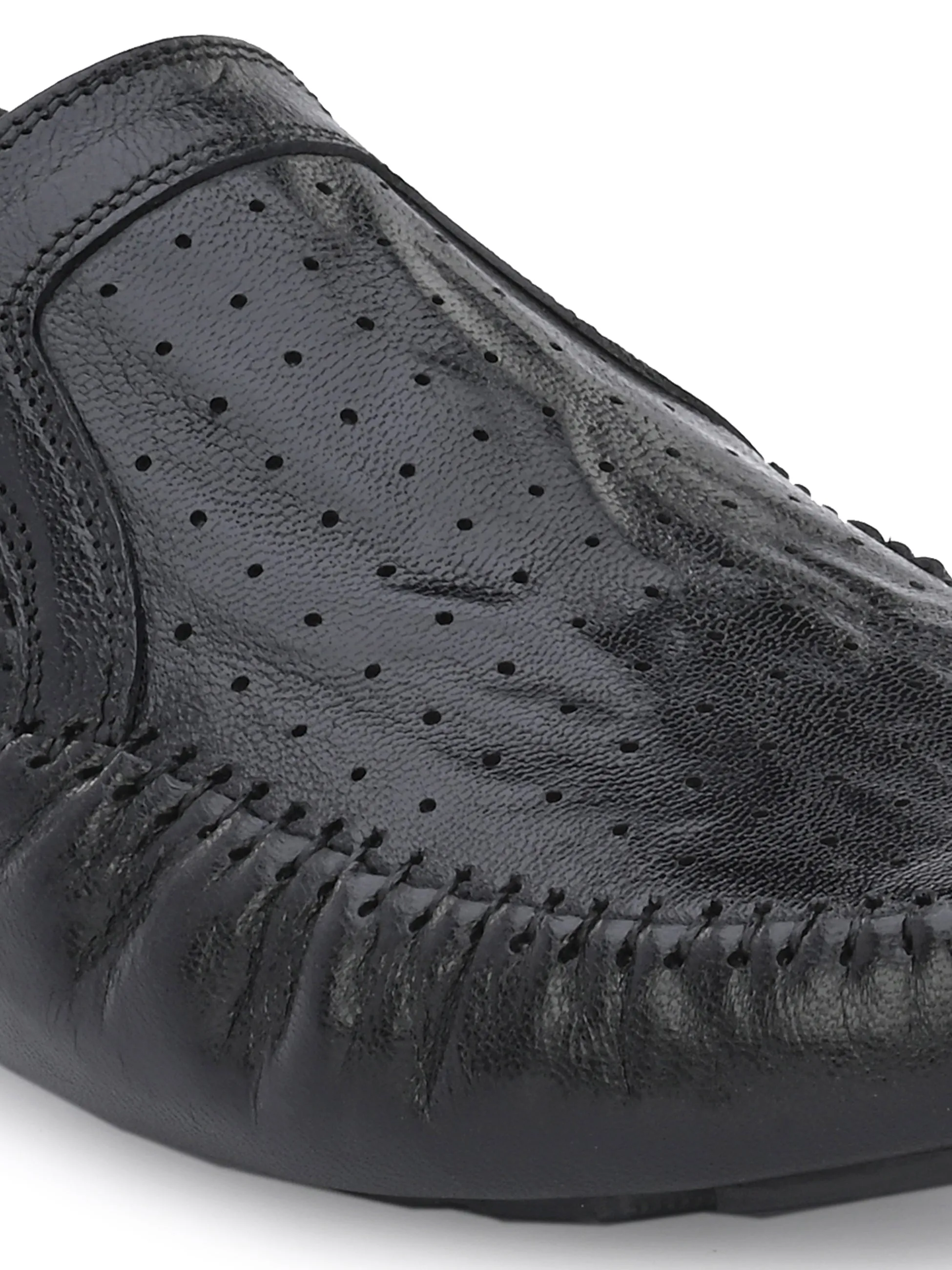 Mocassins Hitz Homme en Cuir Noir à Enfiler