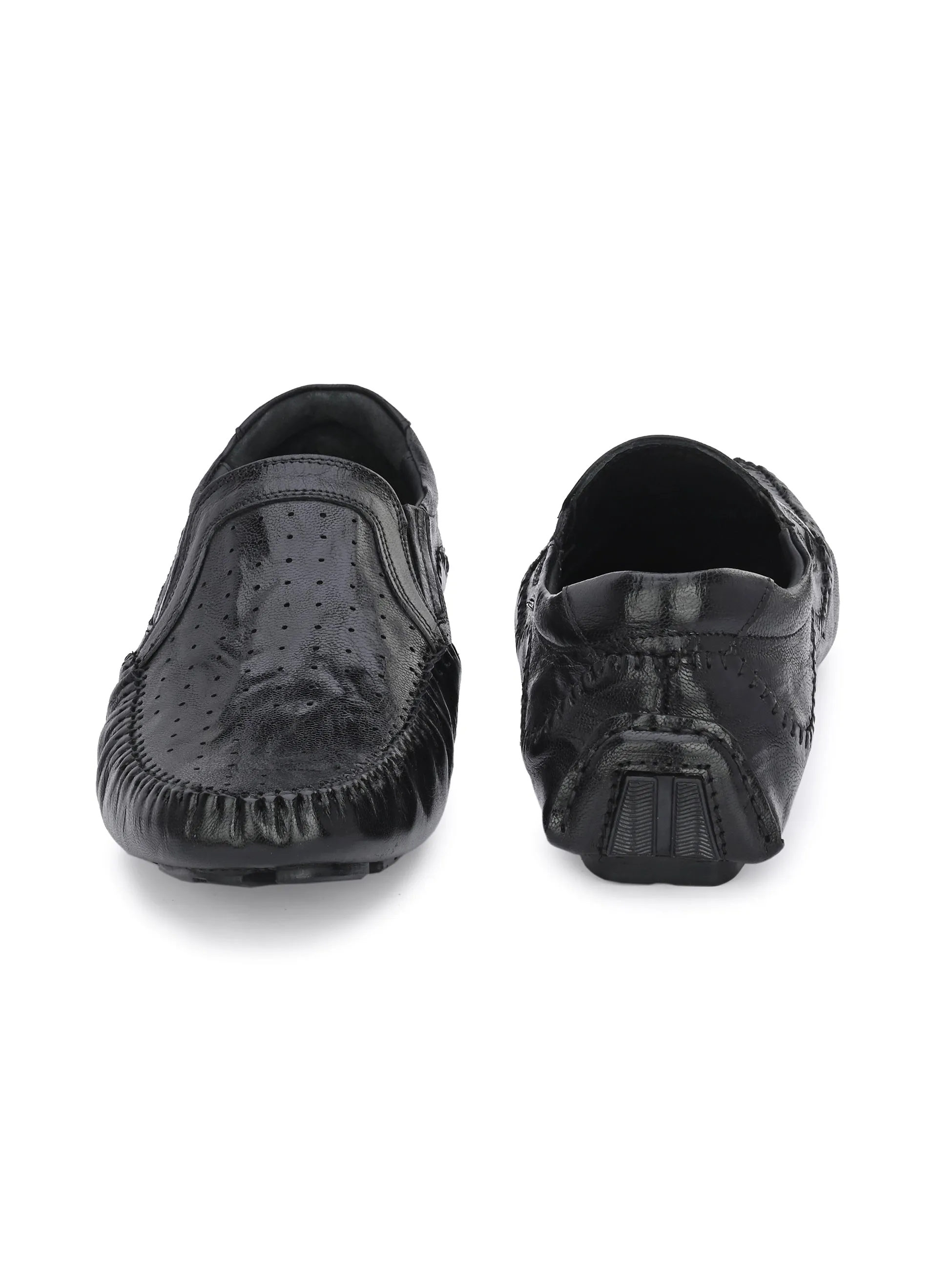 Mocassins Hitz Homme en Cuir Noir à Enfiler