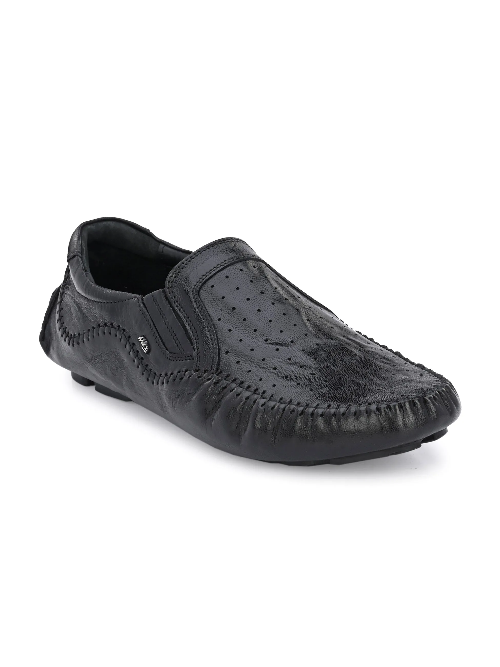 Mocassins Hitz Homme en Cuir Noir à Enfiler