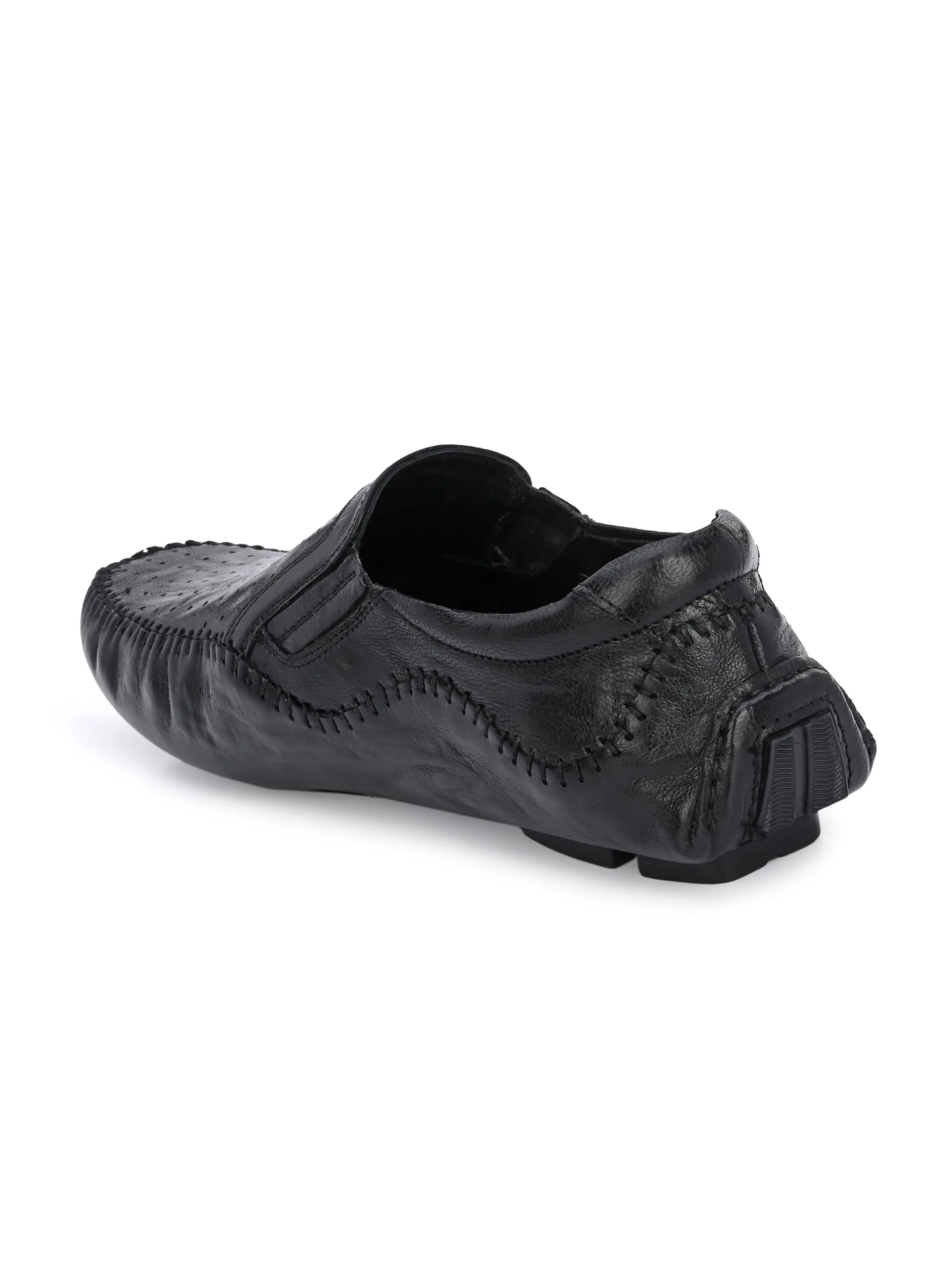 Mocassins Hitz Homme en Cuir Noir à Enfiler