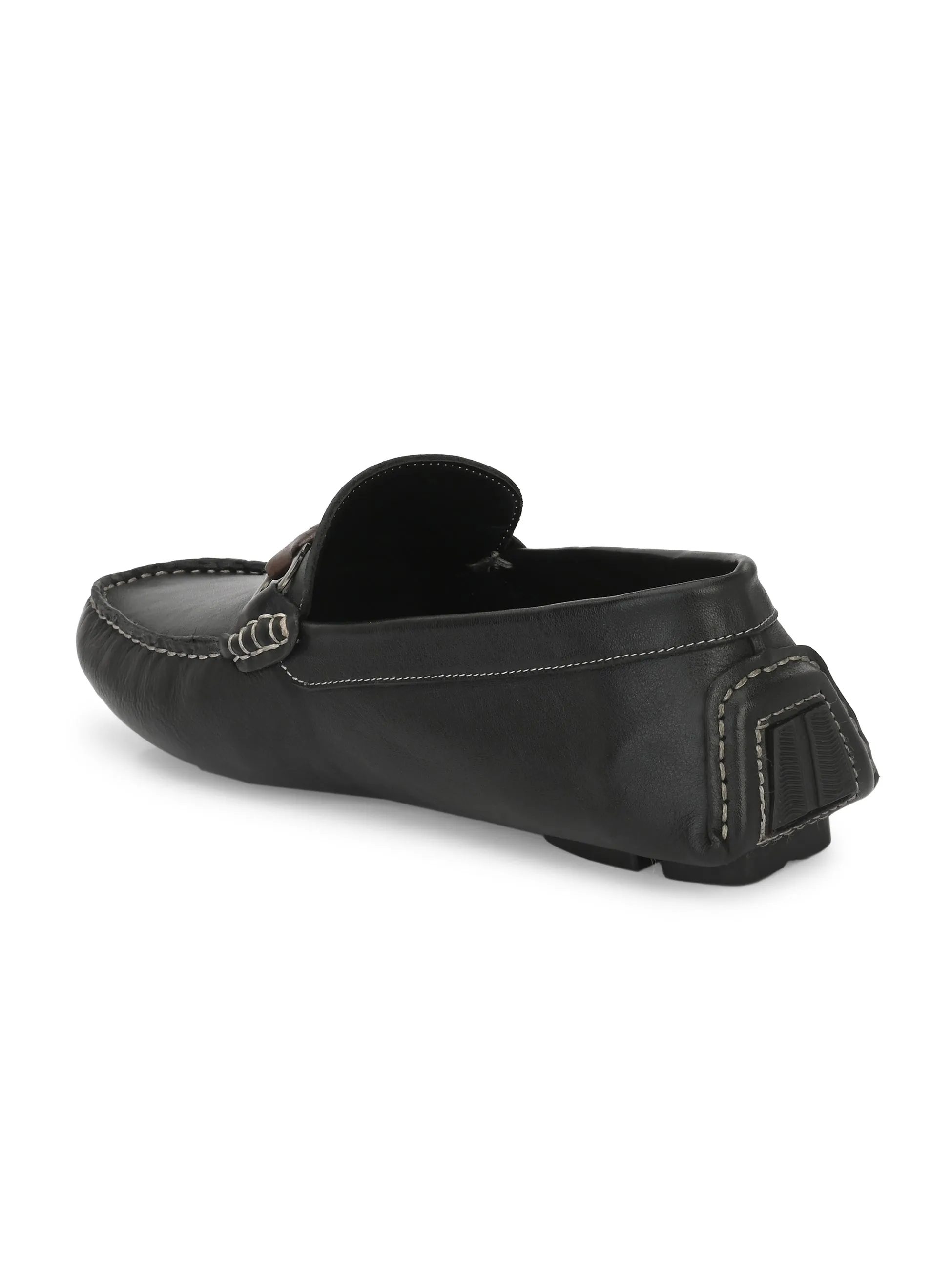 Mocassins Hitz à enfiler en cuir noir pour hommes
