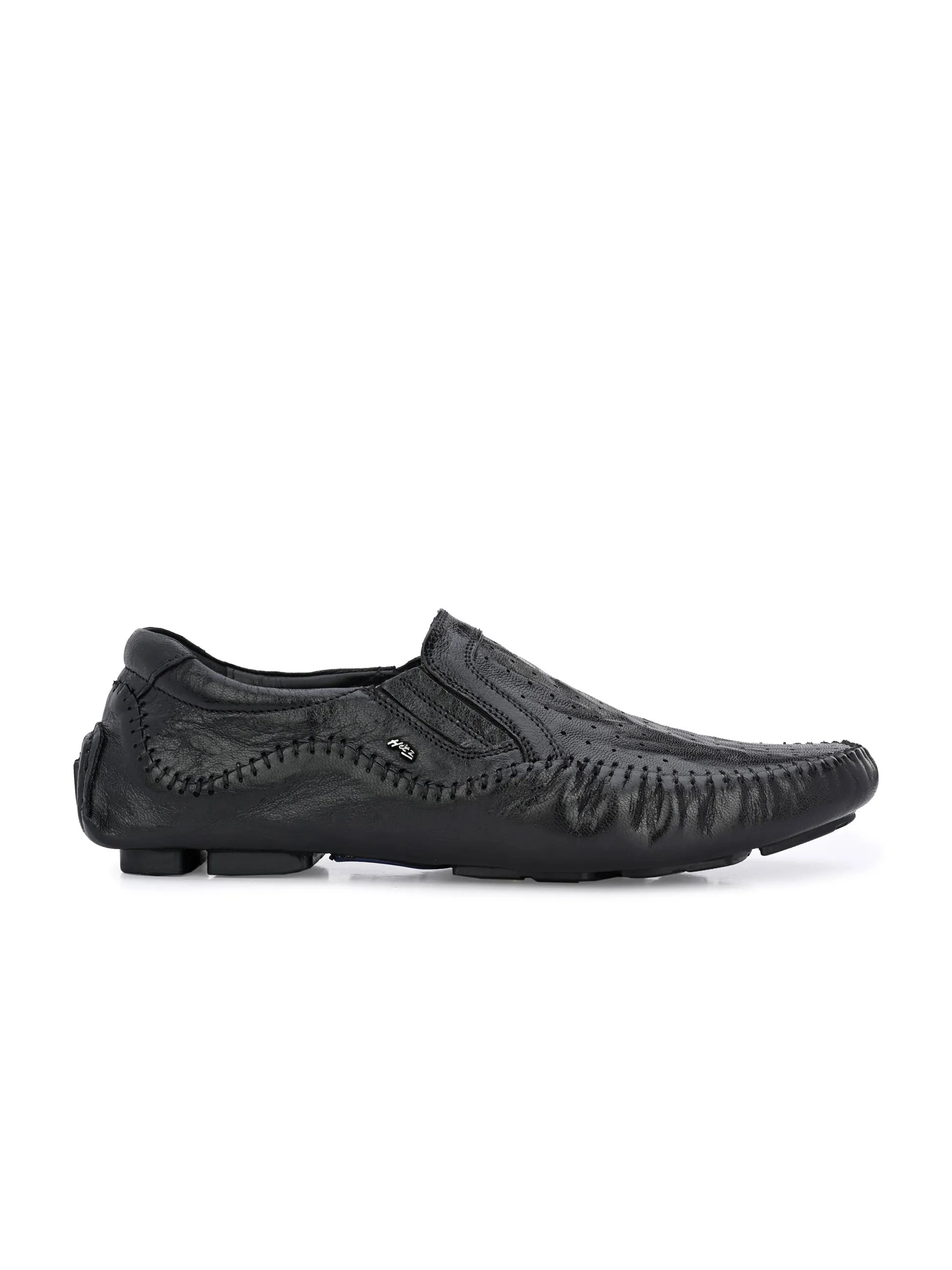 Mocassins Hitz Homme en Cuir Noir à Enfiler
