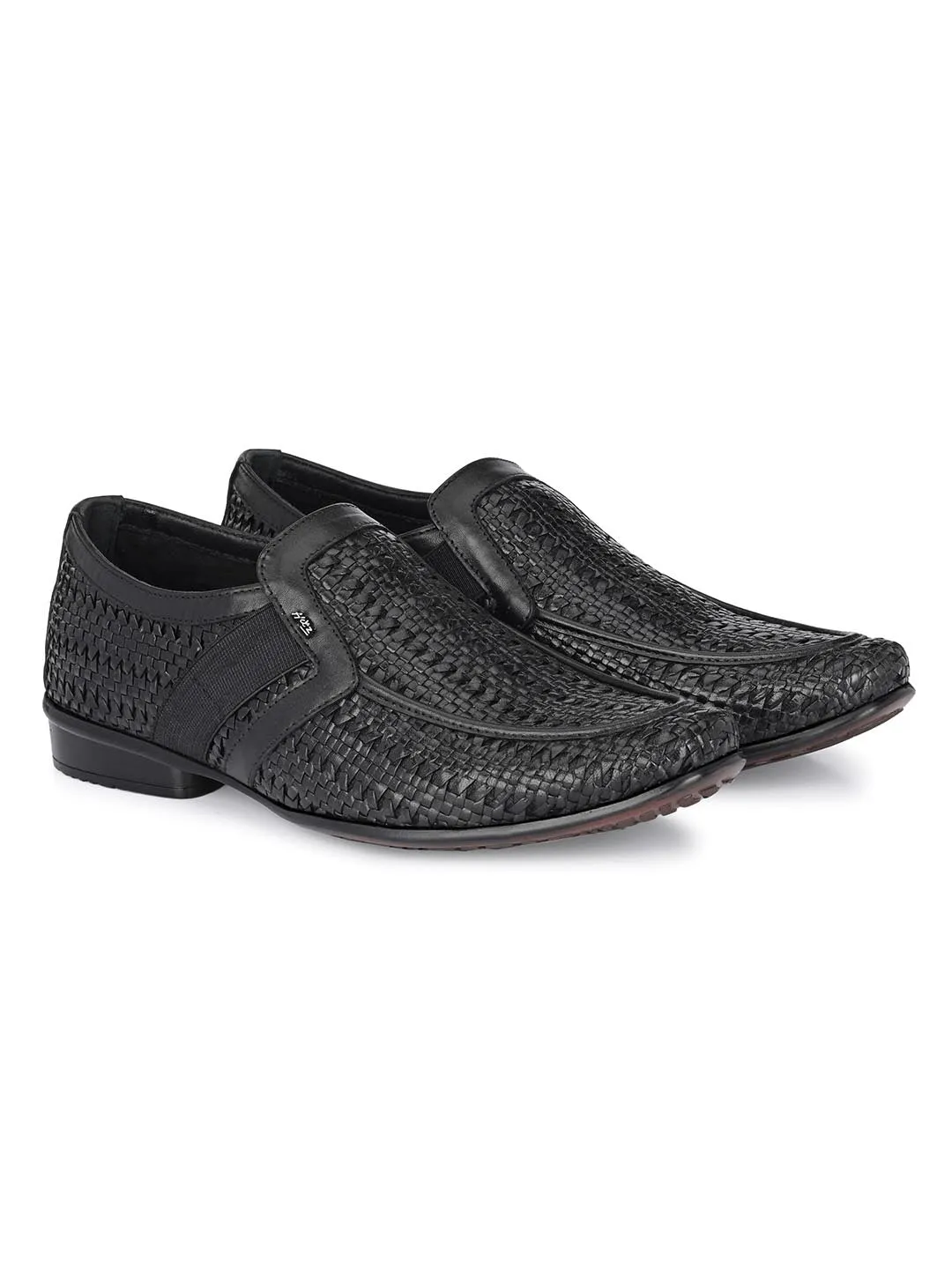 Chaussures Semi-Formales à Enfiler en Cuir Noir pour Homme Hitz