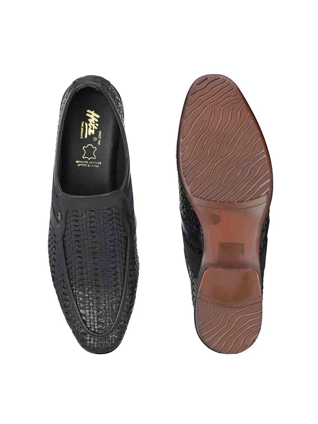 Chaussures Semi-Formales à Enfiler en Cuir Noir pour Homme Hitz