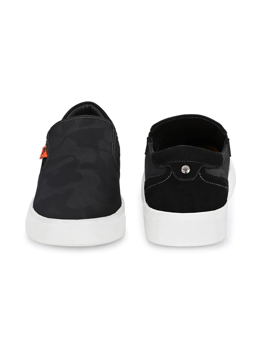 Chaussures de sport décontractées à enfiler Hitz pour hommes en noir