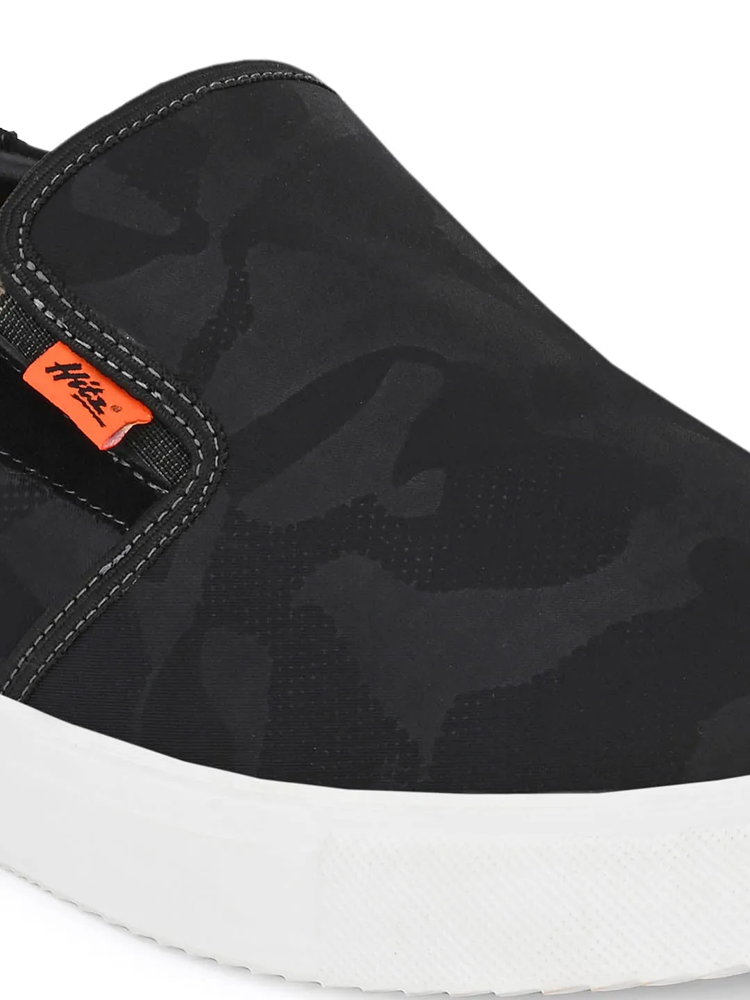 Chaussures de sport décontractées à enfiler Hitz pour hommes en noir