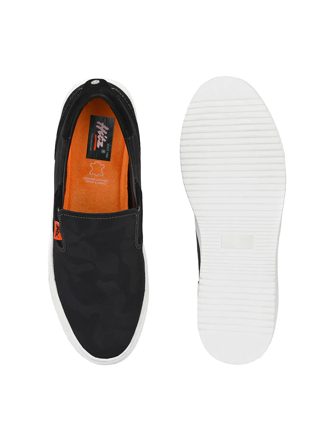 Chaussures de sport décontractées à enfiler Hitz pour hommes en noir