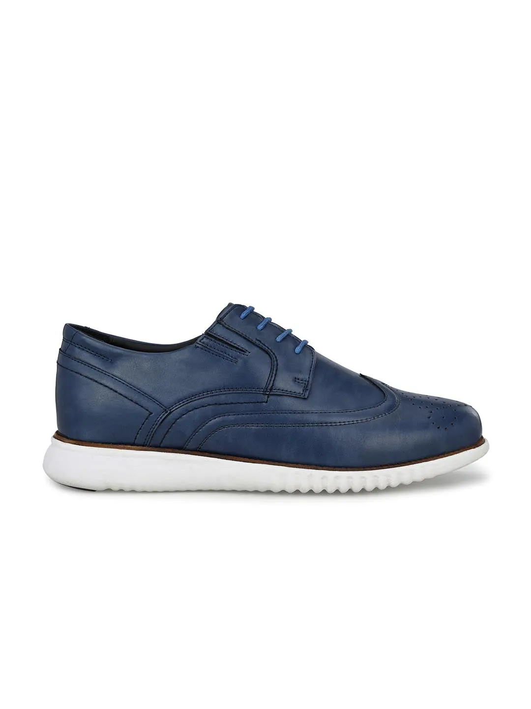 Chaussures décontractées à lacets synthétiques bleues pour hommes Hitz