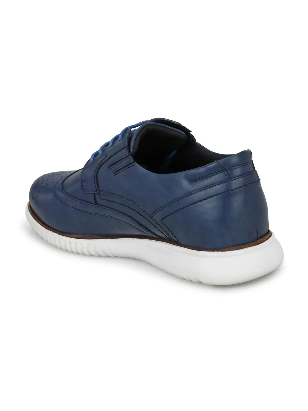 Chaussures décontractées à lacets synthétiques bleues pour hommes Hitz