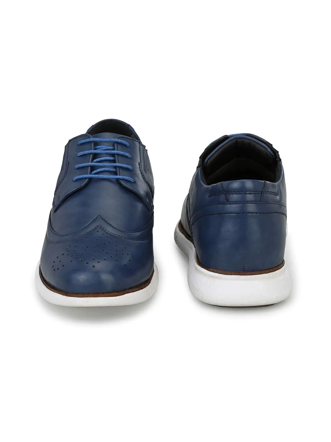Chaussures décontractées à lacets synthétiques bleues pour hommes Hitz