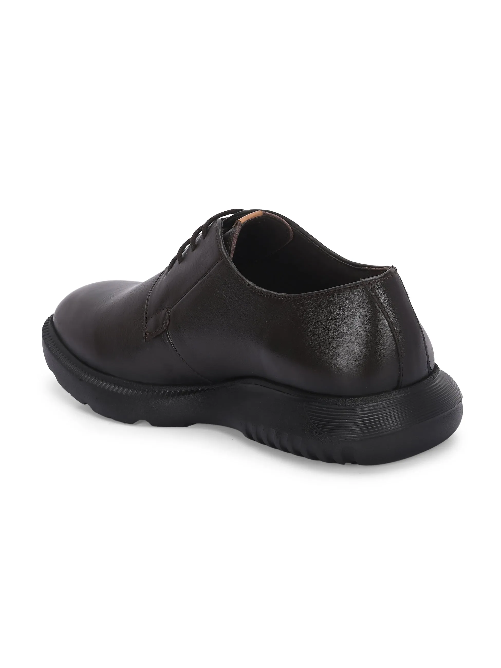 Chaussures décontractées à lacets en cuir marron pour hommes HITZ