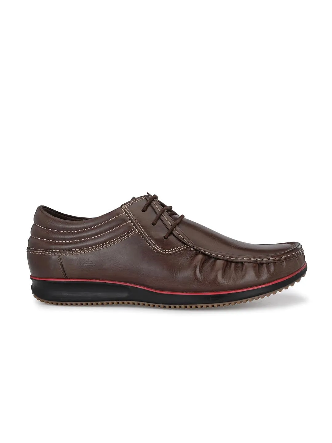 Chaussures décontractées à lacets en cuir marron pour hommes Hitz