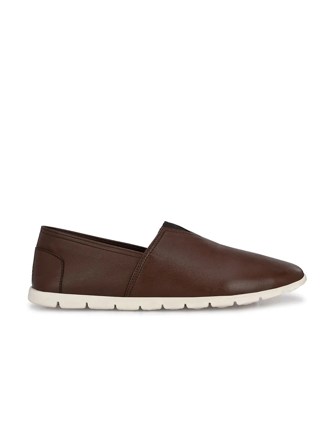 Chaussures décontractées à enfiler en cuir marron pour hommes Hitz
